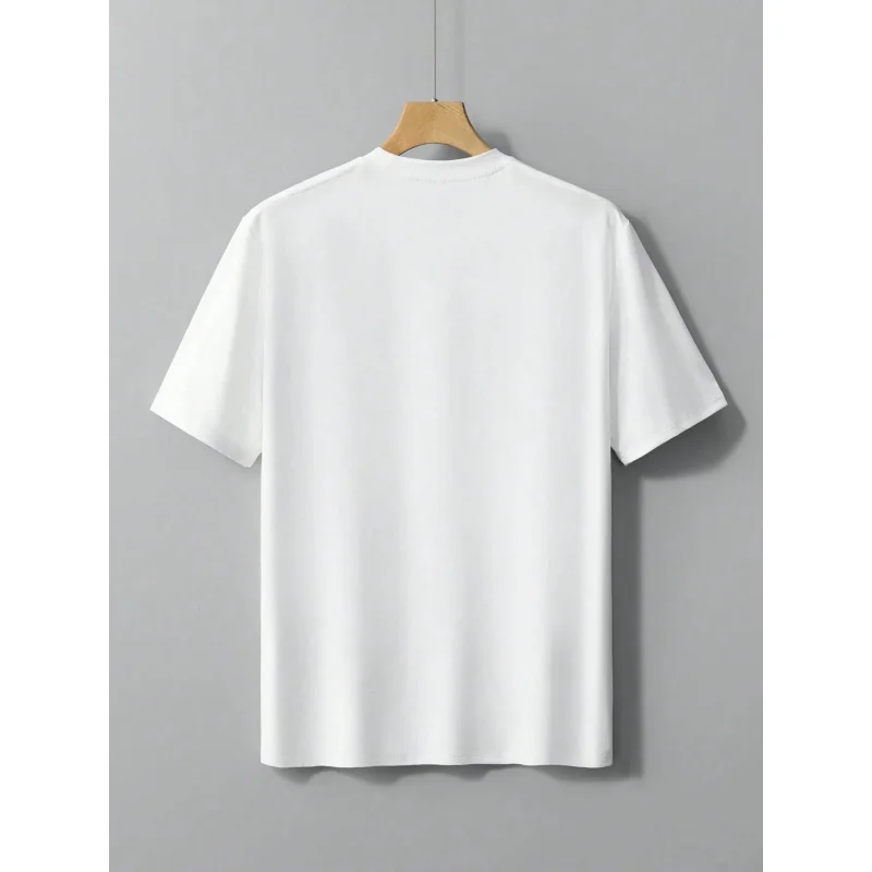 تي شيرت رجالي أسود سباك أبي مطبوع نمط ونص قطن عالي الجودة 180 جرام #4