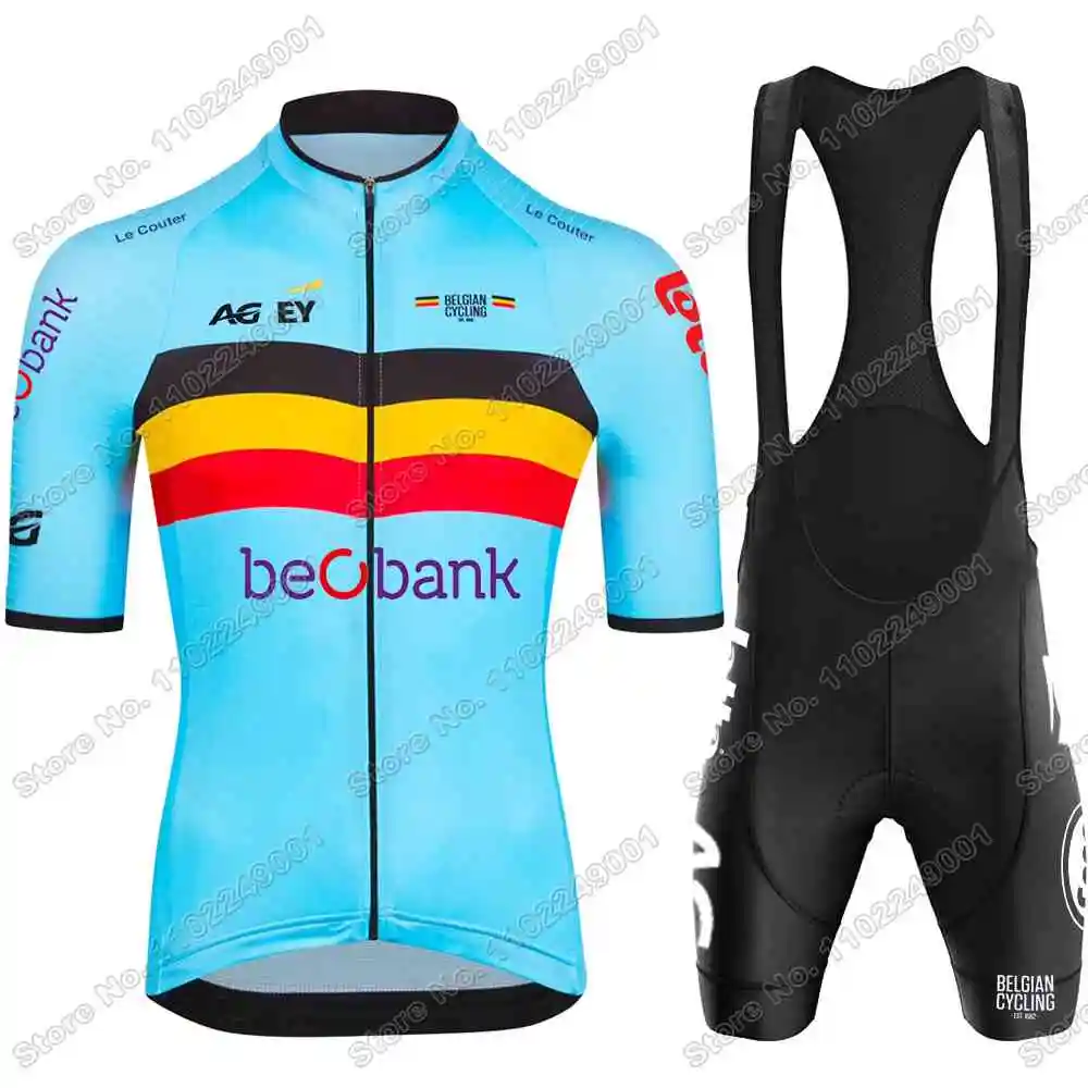 2024 Belgium National Team Cycling Jersey Set Summer Cycling Clothing Men Road Bike Shirts Suit Bicycle Pants MTB Fietskleding