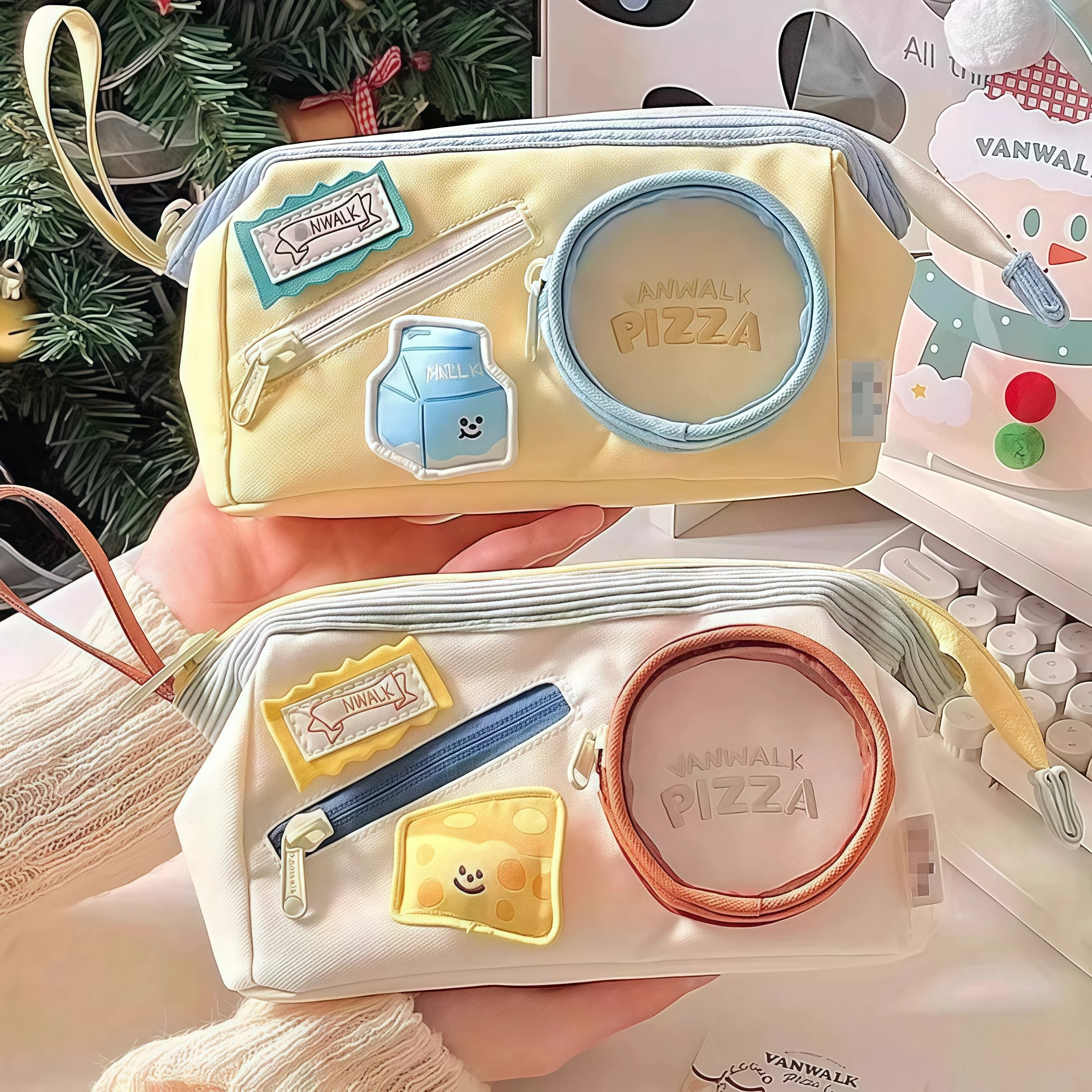 adorable-color-block-pencil-case-large-capacity-high-aesthetic-value-small-junior-high-school-girls'-pain-pack-stationery-box