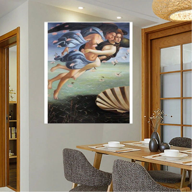 Birth of Venus by Sandro Botticelli Renaissance Portrait Oil Painting on Canvas Unframed Hand Painted for Living Room Decoration