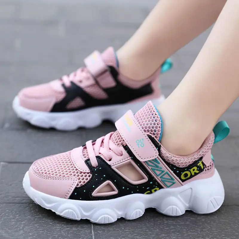 

Girls' Sports Sandals Mesh Breathable Shoes Children 2024 New Summer Trendy Hollow Versatile Casual Fashion Shoes Running Shoes