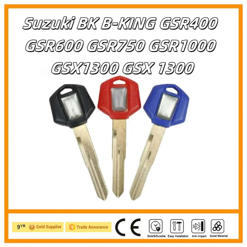 Blank Key Motorcycle Replace Uncut Keys can be placed anti-theft chip for Suzuki BK b-king gsr400 gsr600 GSR750 gsr1000 GSX 1300