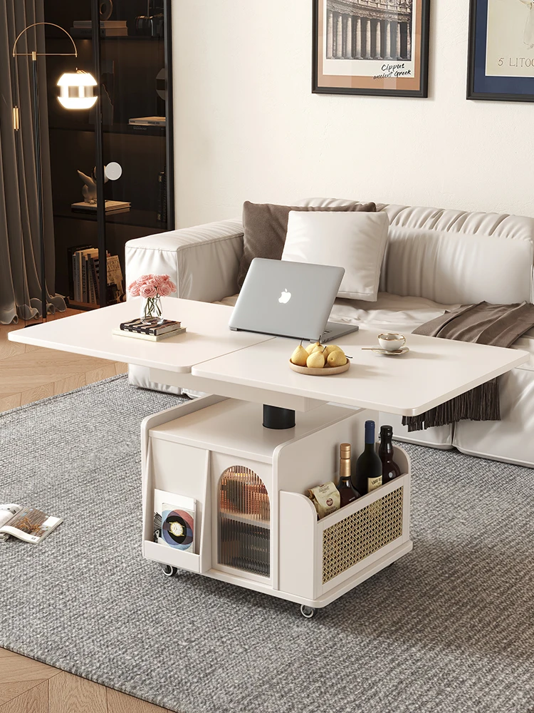 Folding side table movable lifting coffee table small apartment living room household sofa side cabinet multi-functional coffee