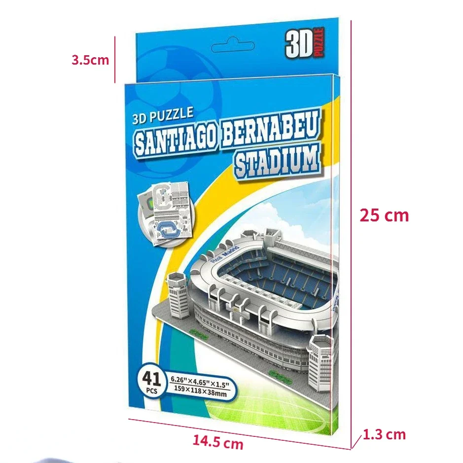 3D football field paper jigsaw puzzle Stadium building model，The Perfect Gift for Real Madrid fans