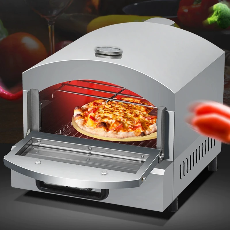 

Stainless Steel Gas Heating Pizza Oven Portable Outdoor 2000W Round Baking Stone Electric Pizza Oven
