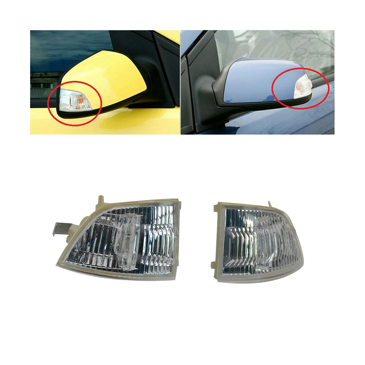 1 Pair Replacement for Ford Focus C-MAX 2003-2013 Cafoucs Car Rear View Mirror Turn Signal Light 6M5Y 13B381