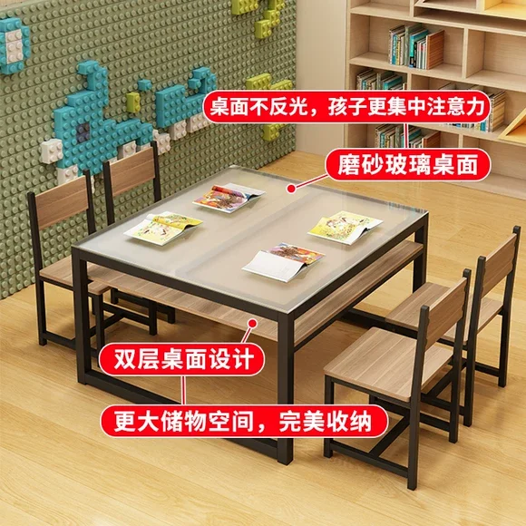 

Children's study table Elementary school students Writing homework desk Children can lift simple table Household desks and