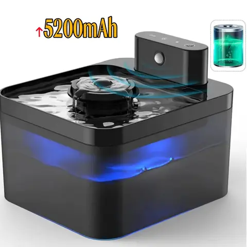 5200mAh 배터리 작동 고양이 물 분수 2.2L 적외선 센서가있는 개 고양이를위한 무선 자동 스마트 애완 동물 워터 디스펜서 5200mAh 배터리 작동 고양이 물 분수 2.2L 적외선 센서가있는 개 고양이를위한 무선 자동 스마트 애완 동물 워터 디스펜서