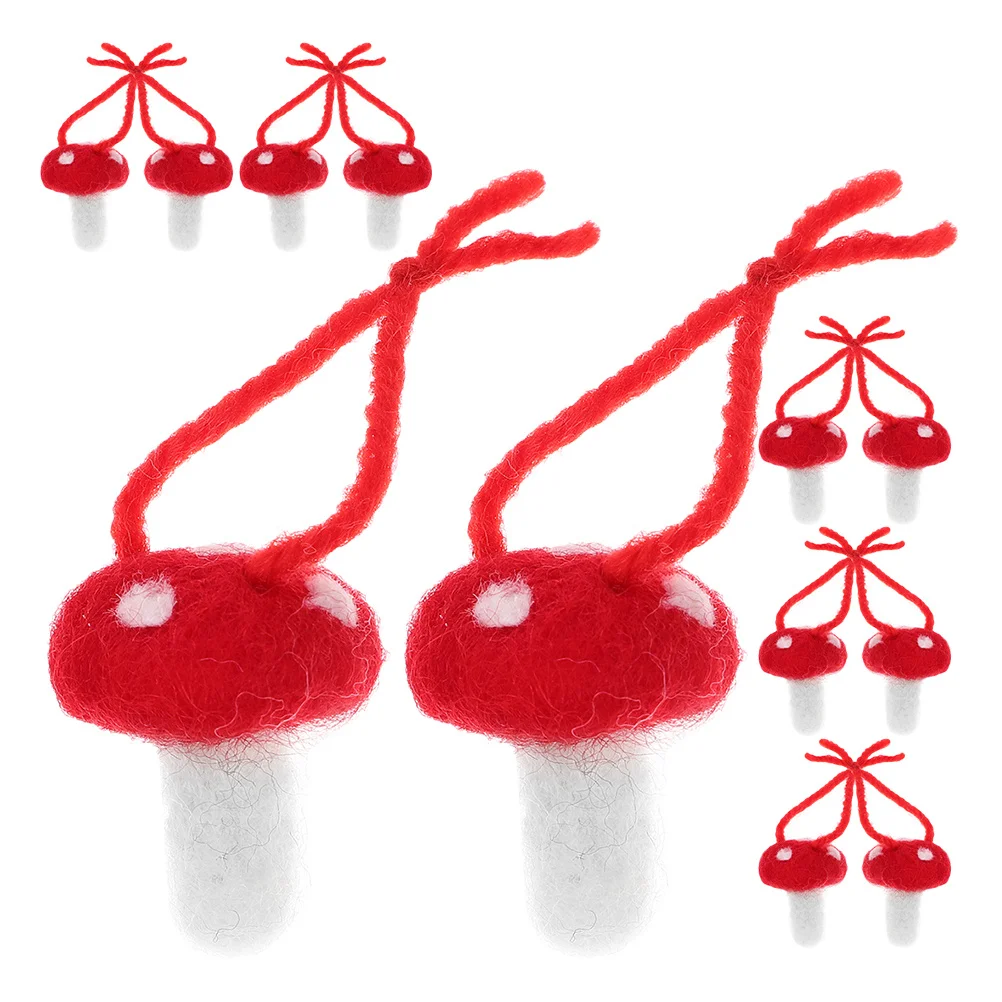 

12Pcs Wool Felt Mushroom Craft Material DIY Hair Accessories Kit Cute Mushroom Shapes for Wedding Party Decoration Creative Kids