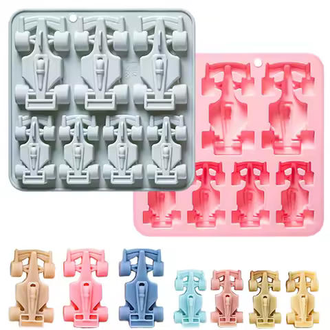 7 Cavity Racing Car Silicone Mold 3d Kart Mousse Fondant Chocolate Mould Ice Grid Epoxy Baking Resin Mold Cake Decorating Tools