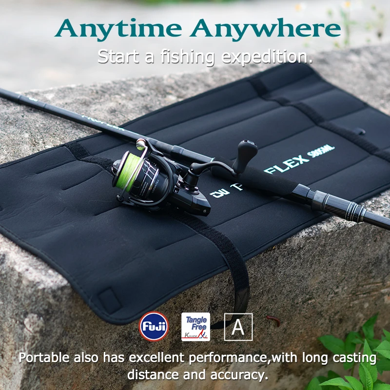 

TSURINOYA PROFLEX Foldable Portable Fishing Rod 2.44m 5 Section Packable Series Long Casting FUJI Guide Sea Bass Carbon Folded