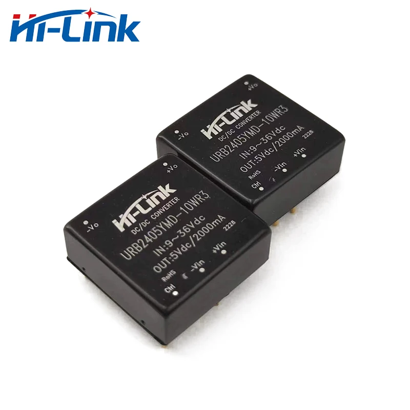 Free shipping 2pcs Hi-Link URB2405YMD-10WR3 24VDC 5V 10W DC DC Replace HLK-10D2405A 4:1 wide voltage input power supply module