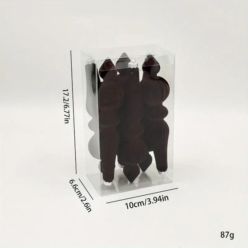 6 pçs reunido veludo cabaça de natal pingente plástico inquebrável cone de natal bola conjunto reutilizável árvore de natal pendurado ornamentos