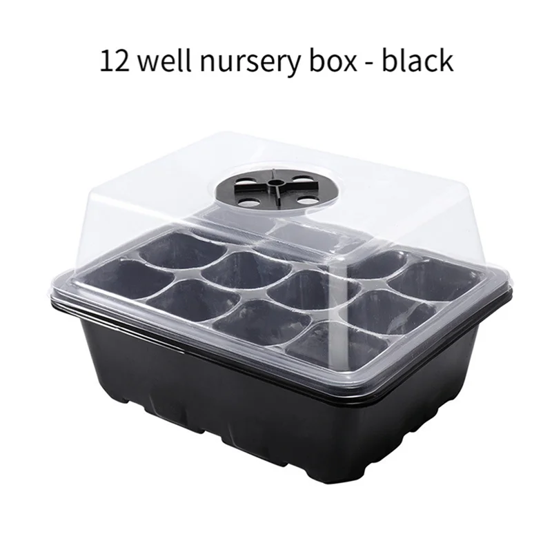 

J1UL1N Seedling Tray, Cell Humidity Adjustable Seed Starting Kit With Dome And Base, Greenhouse Germination Growth Tray