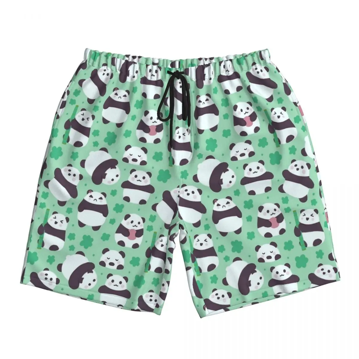

Summer Gym Shorts Man Cute Panda Pattern Sports Fitness Custom Board Short Pants Hawaii Quick Dry Swimming Trunks Plus Size