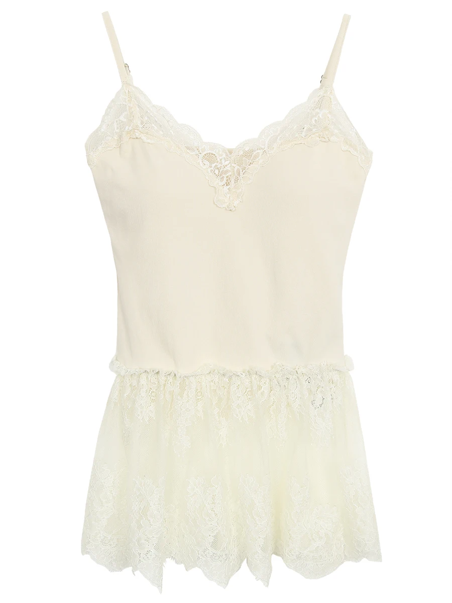 Colete feminino Red Celebri Studio Strapl Lace Bal 2025 Novo desgaste interno branco com almofada no peito Svel de sensação sofisticada...