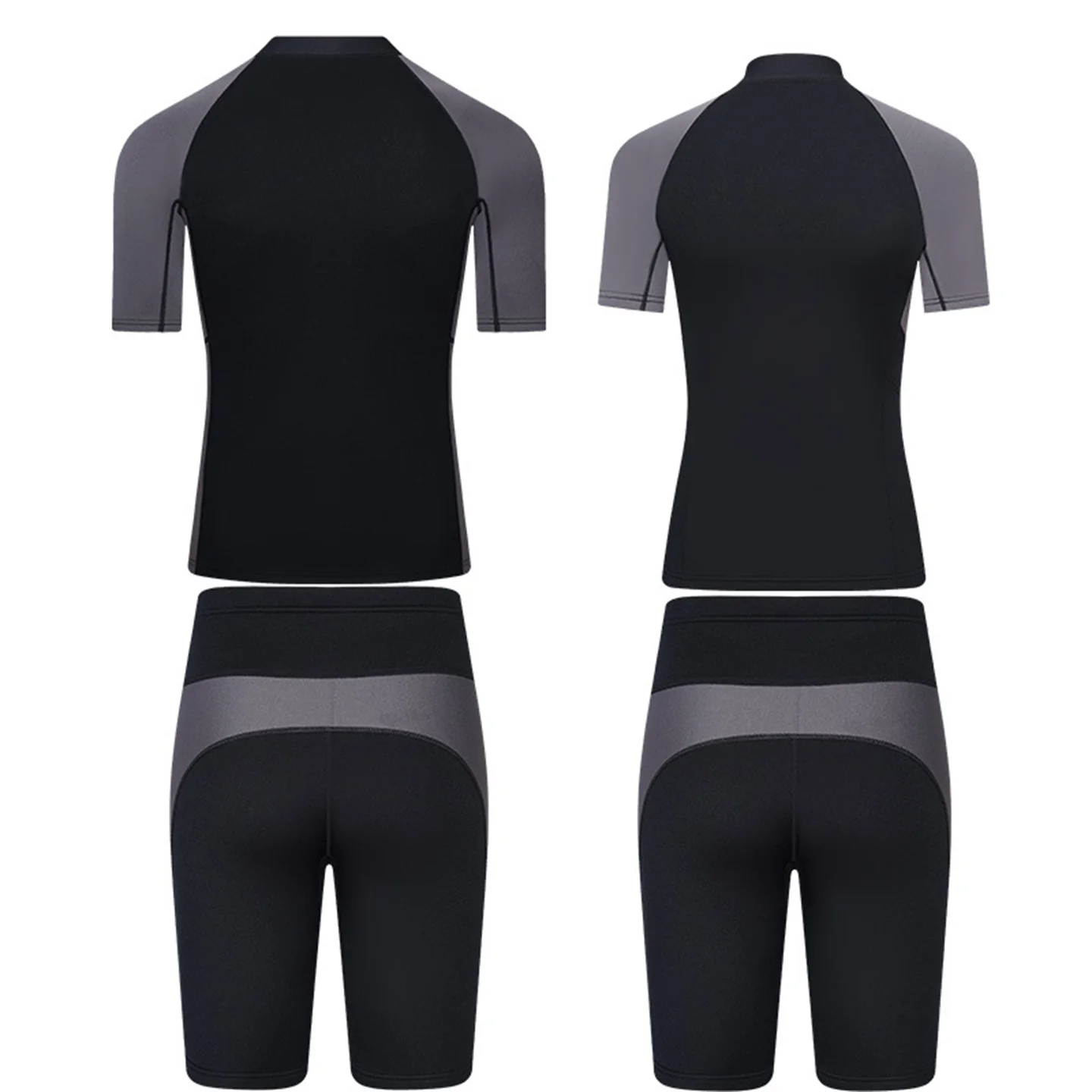 Men Women 2MM Neoprene Separate Wetsuit Front Zipper Short-sleeved Diving Jacket And Shorts Snorkeling Surfing Summer Swimsuit