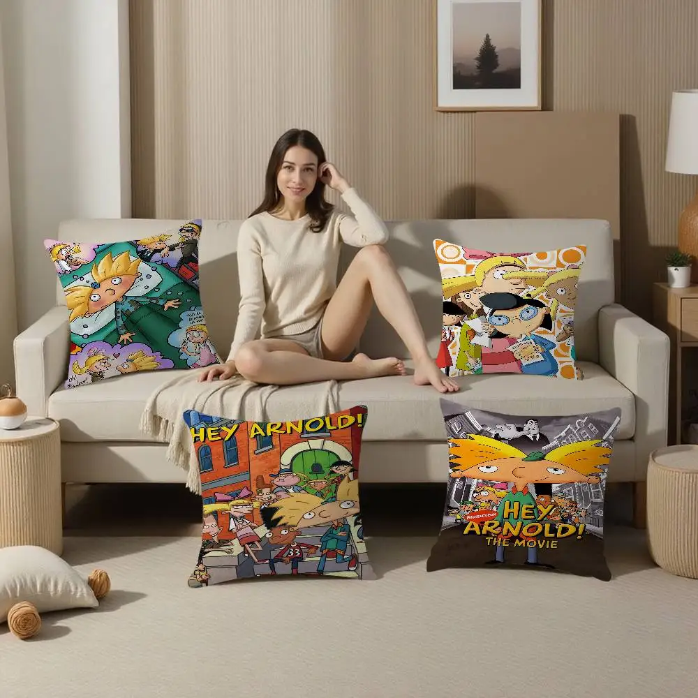 

Cartoon Hey A-Arnold Cool Cushion Cover Inches Farmhouse Decor Home Throw Pillow Covers For Couch Decorations