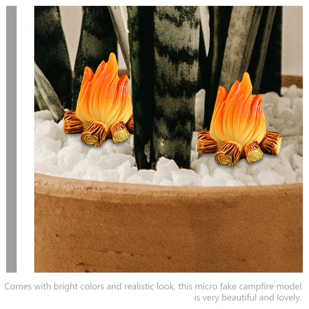 

Resin Fake Campfire Model Miniature Bonfire nament Handmade Craft Small Toy Realistic Decorative Piece Gardening Accessory