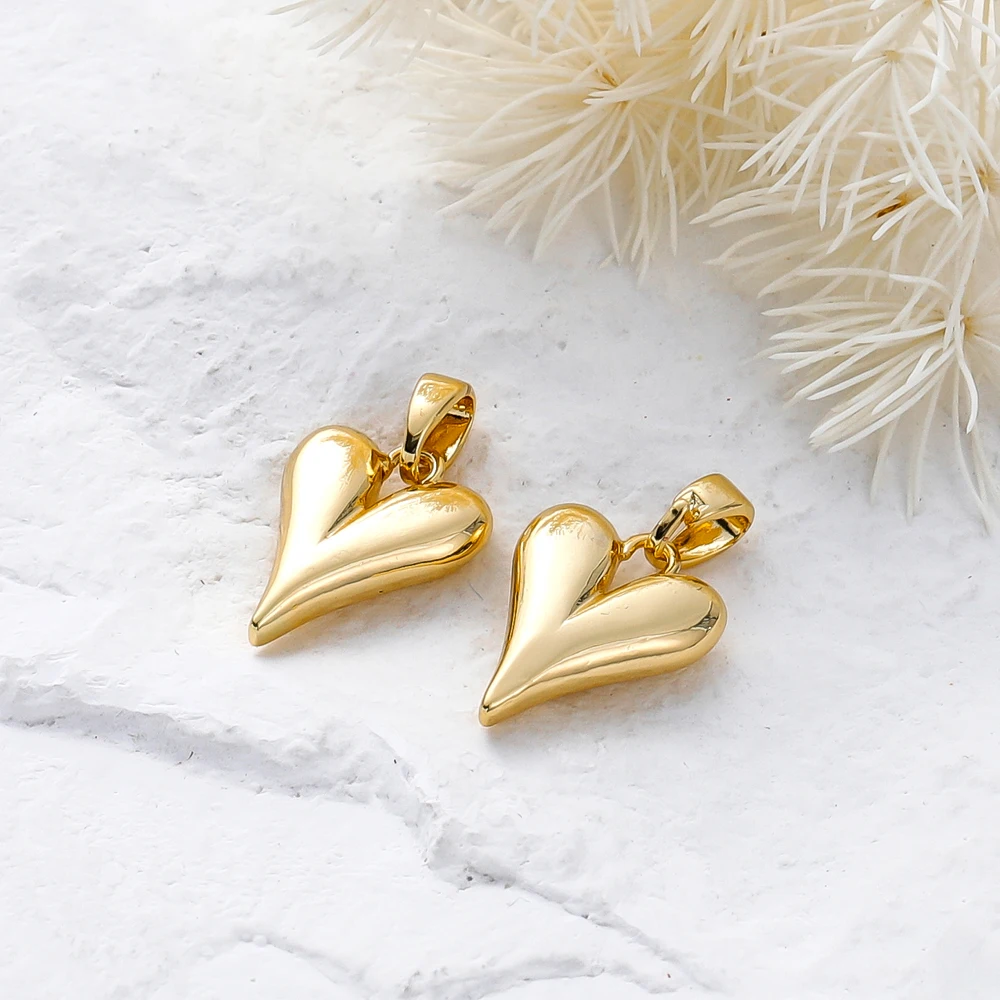 4pcs 18K Gold Plated Small Peach Heart Charms For Jewellery Making DIY Earrings Necklaces Pendant Accessories image 5