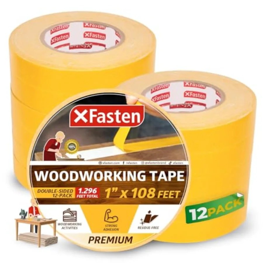 

Bulk Double Sided Woodworking Tape, 296-Feet Total 2- Residue-Free Woodworkg Tool for CNC Routg Mache, Removable Double Sided T