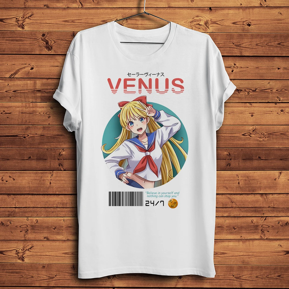 Venus mars jupiterセーラー面白いアニメTシャツメンズ半袖Tシャツ通気性ストリートウェアユニセックスTシャツステッカーなし