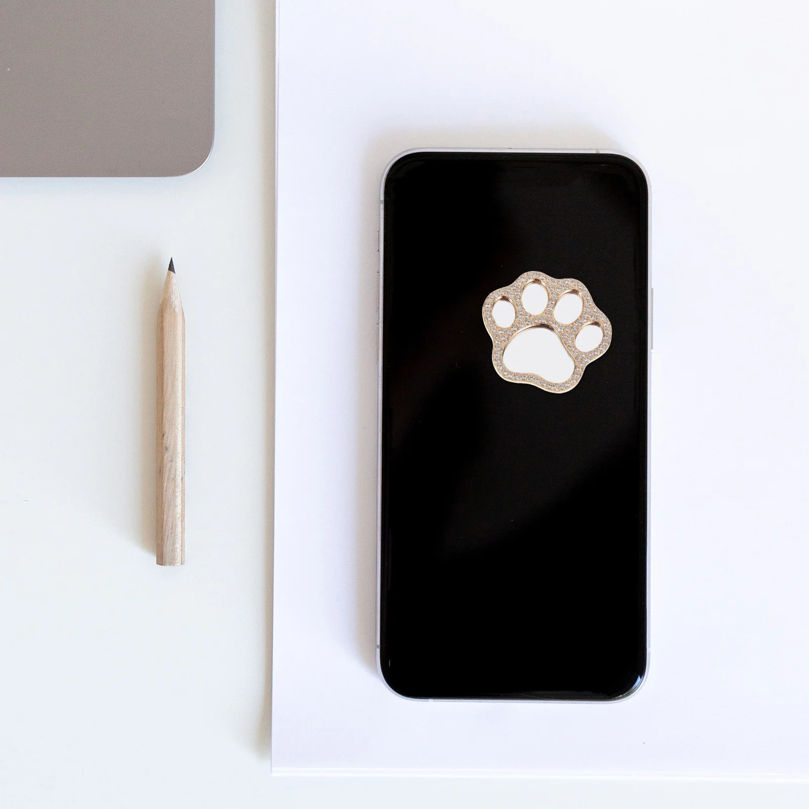 2 pezzi di zampa di gatto specchio di cristallo copertura del telefono ornamento fornitura fai da te per la custodia del telefono cellulare fascino portatile piccolo specchio bella zampa di gatto