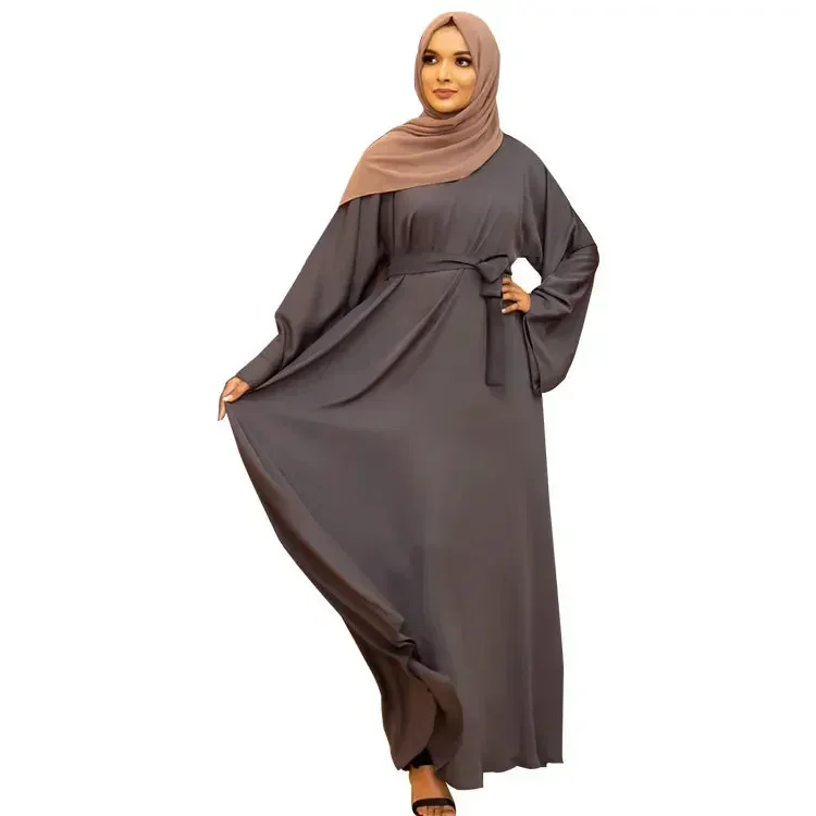 

2023 Muslim Abayas For Women Casual Middle Eastern simple ethnic style solid long skirt Muslim Dress Dubai Turkey Islam Clothes