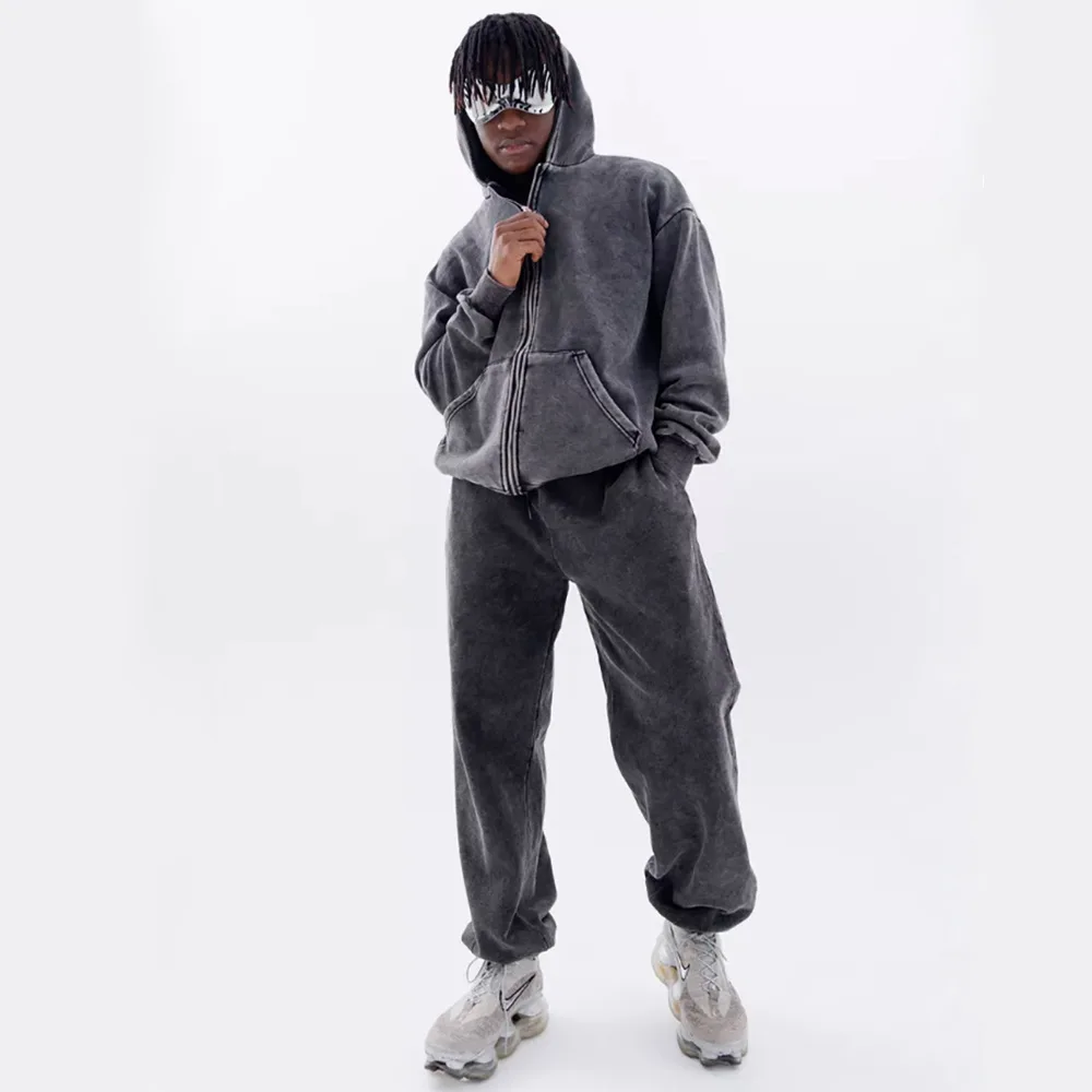 American Thick Warm Men's Zip Up Hoodie Sweatshirt Autumn Winter Fashion Oversized Loose Hooded Sweatshirt Jacket Streetwear