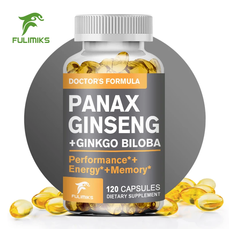 

Korean Red Ginseng + Ginkgo Biloba, 120 Vegetarian Capsules, Supports Enhanced Strength & Energy, Mood, Muscle Growth