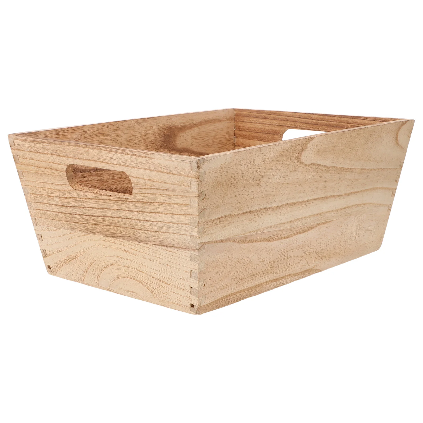 

Wooden Storage Crate Unfinished Rustic Nesting Pantry Organizer Fruit Vegetable Basket Wood Display Basket Handles