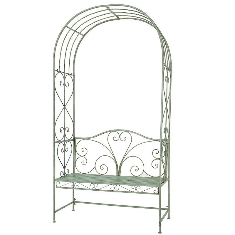 

Outdoor chair Casual wrought iron with seat Arch, flower stand Rose climbing vine stand