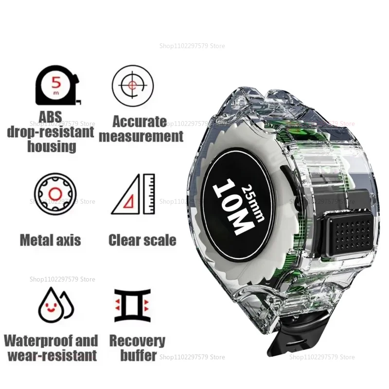 5/7.5/10 متر الليزر النافثة للحبر صندوق الترميز الذاتي قفل شريط القياس مسطرة واسعة أدوات قياس لمشاريع النجارة البناء ذاتية الصنع #5