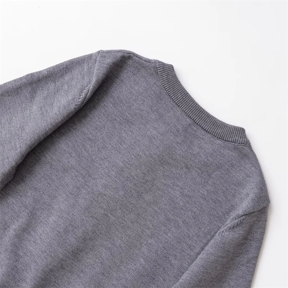 เสื้อคาร์ดิแกนถักแบบมีซี่โครง แขนยาว คอทรงกลม สไตล์มินิมอลใหม่สำหรับผู้หญิง ติดกระดุมแถวเดียว แต่งผ้าแบบแพทช์เวิร์ค