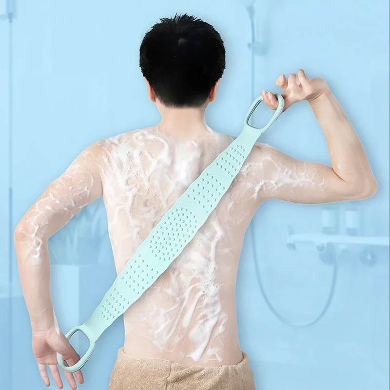 Silicone Brushes Bath Towels Rubbing Back Mud Peeling Body Massage Shower Scrubbing Bath Belt Flexible Scrubber Skin Cleaning