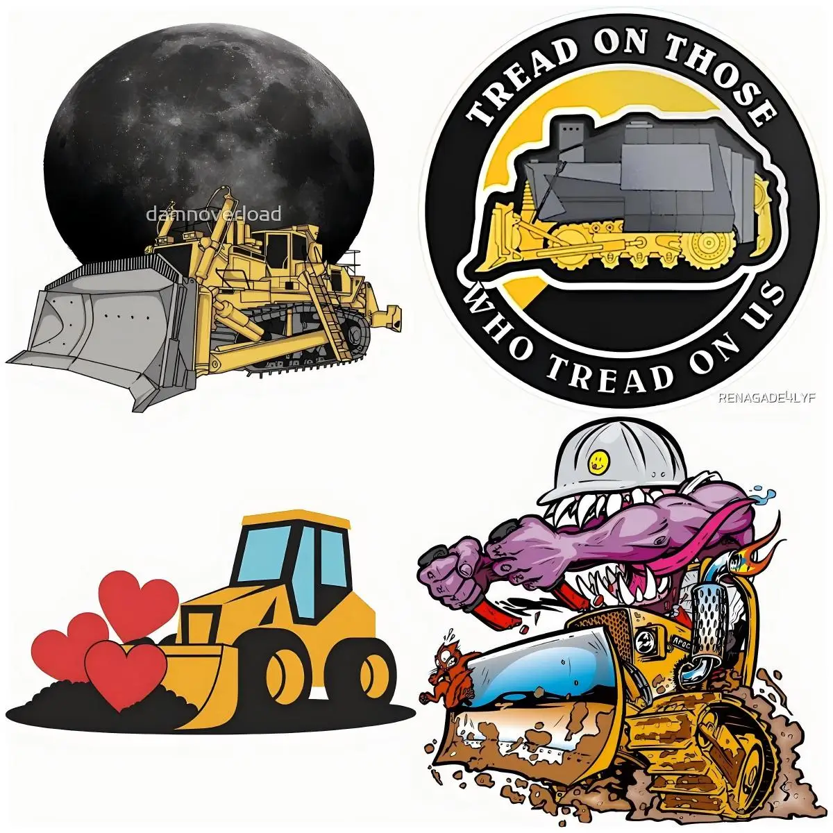 

Personality Bulldozer Fine Decal Decor Waterproof Sticker Scratch Exterior Parts Exterior Deco