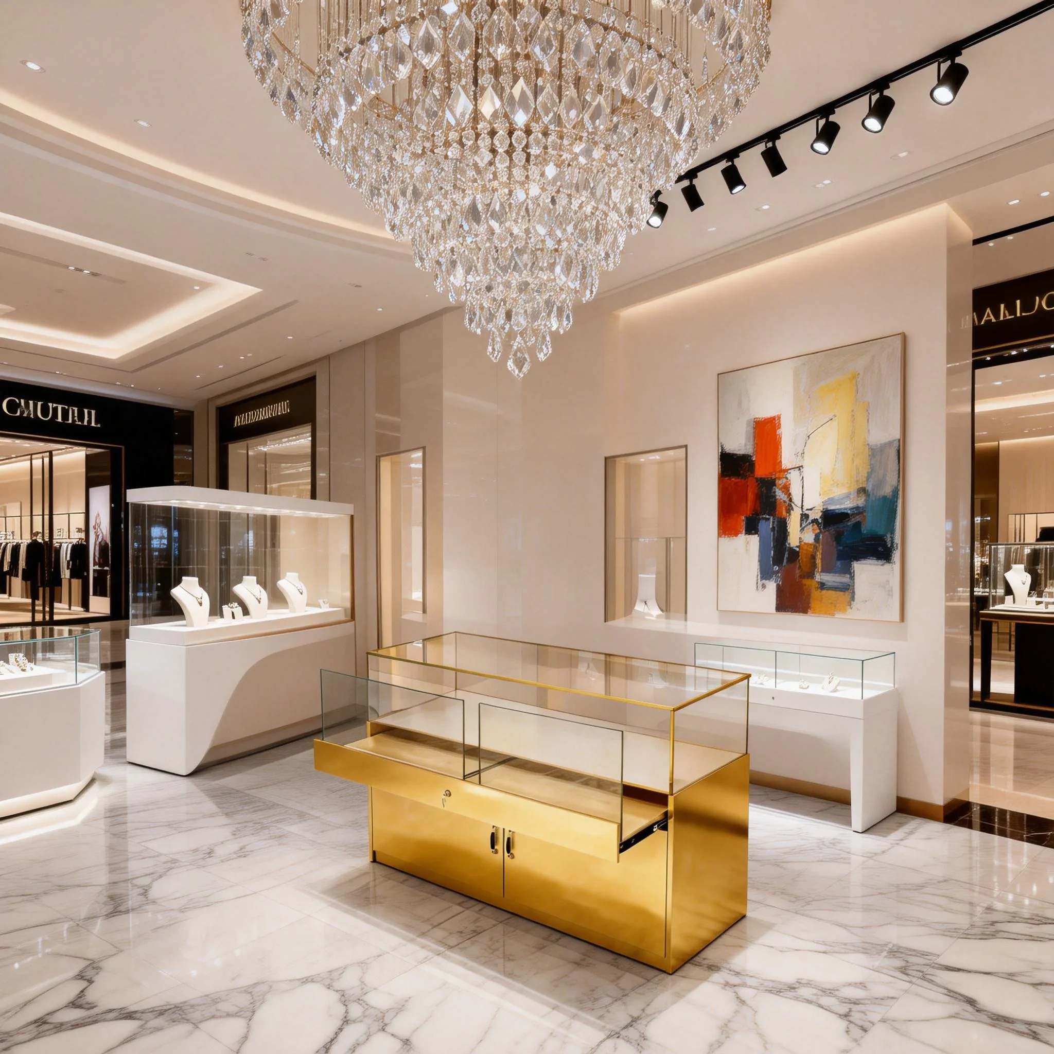 Modern Luxury Jewelry Counter Display Case Metal MDF Customizable Glass Cabinet for Museum Artifact Exhibition Mall Stand Store
