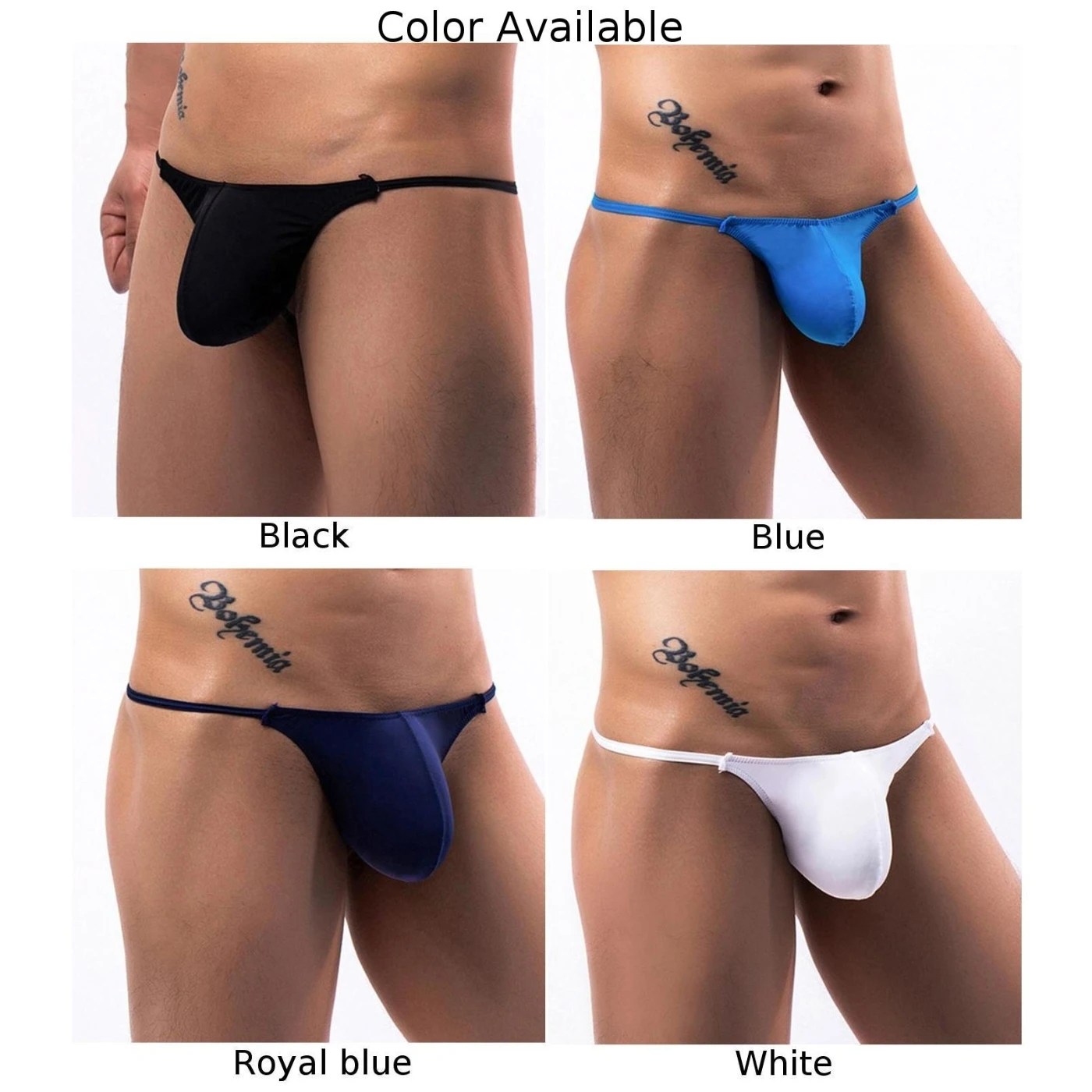 Mens Sexy Thong Exposed Butt Underwear Male G-String Swimwear Soft Underpants Peni Big Pouch Bulge Panties Elastic Knickers