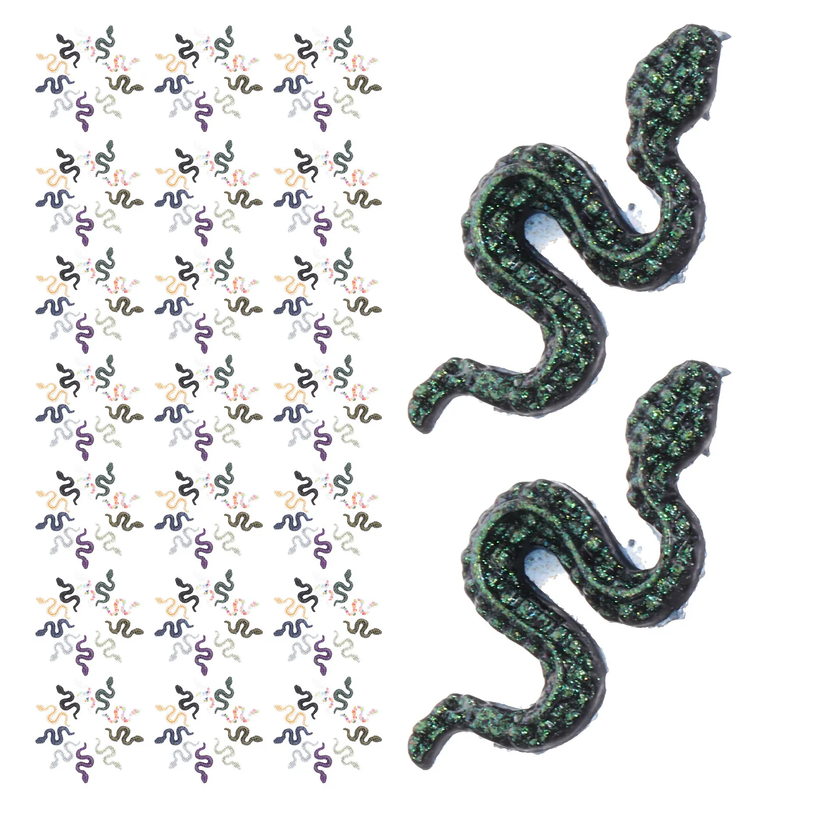 120Pcs Small Resin Snake Ornament Set Compact Realistic Mini Snakes for Micro Landscaping Garden Decor Halloween Tabletop Shelf