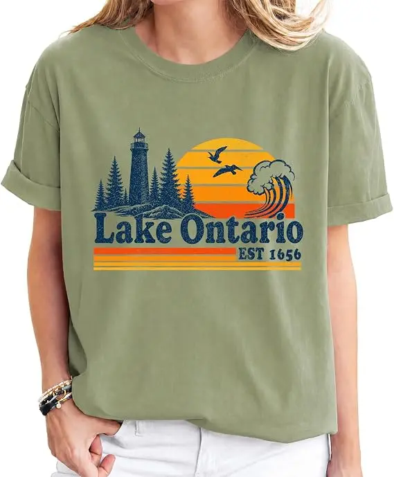 Ontariosee T-Shirt „Always Lake Ontario and The Gulf of Mexico“ Shirt Klassische 70er 80er Retro-Ästhetik Kleidung für Frauen Männer T-Shirts – Detail 26