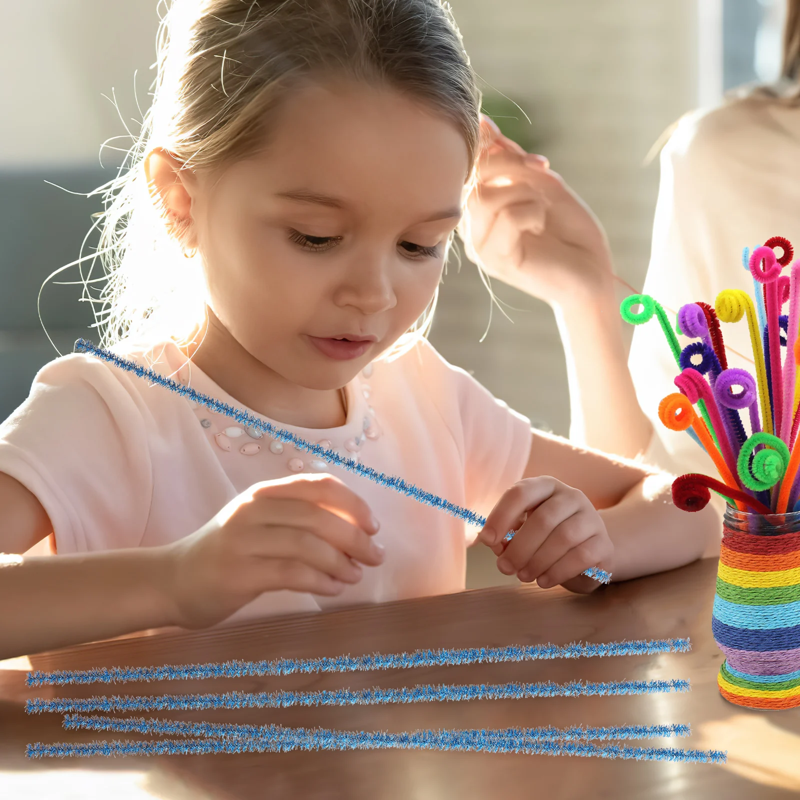 

100 Pcs Glitter Twist Stick Bastelmaterial Decorations Pfeifenputzer Weihnachten Glitzer