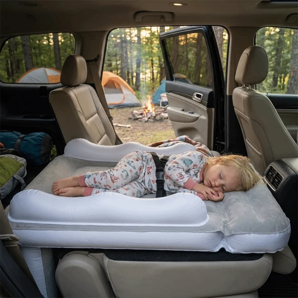 PVC Material Airplane Bed Heavy Duty Inflatable Travel Bed Sleeping Cushion Hold Up To 88LBS Air Bed Seat Extender Children