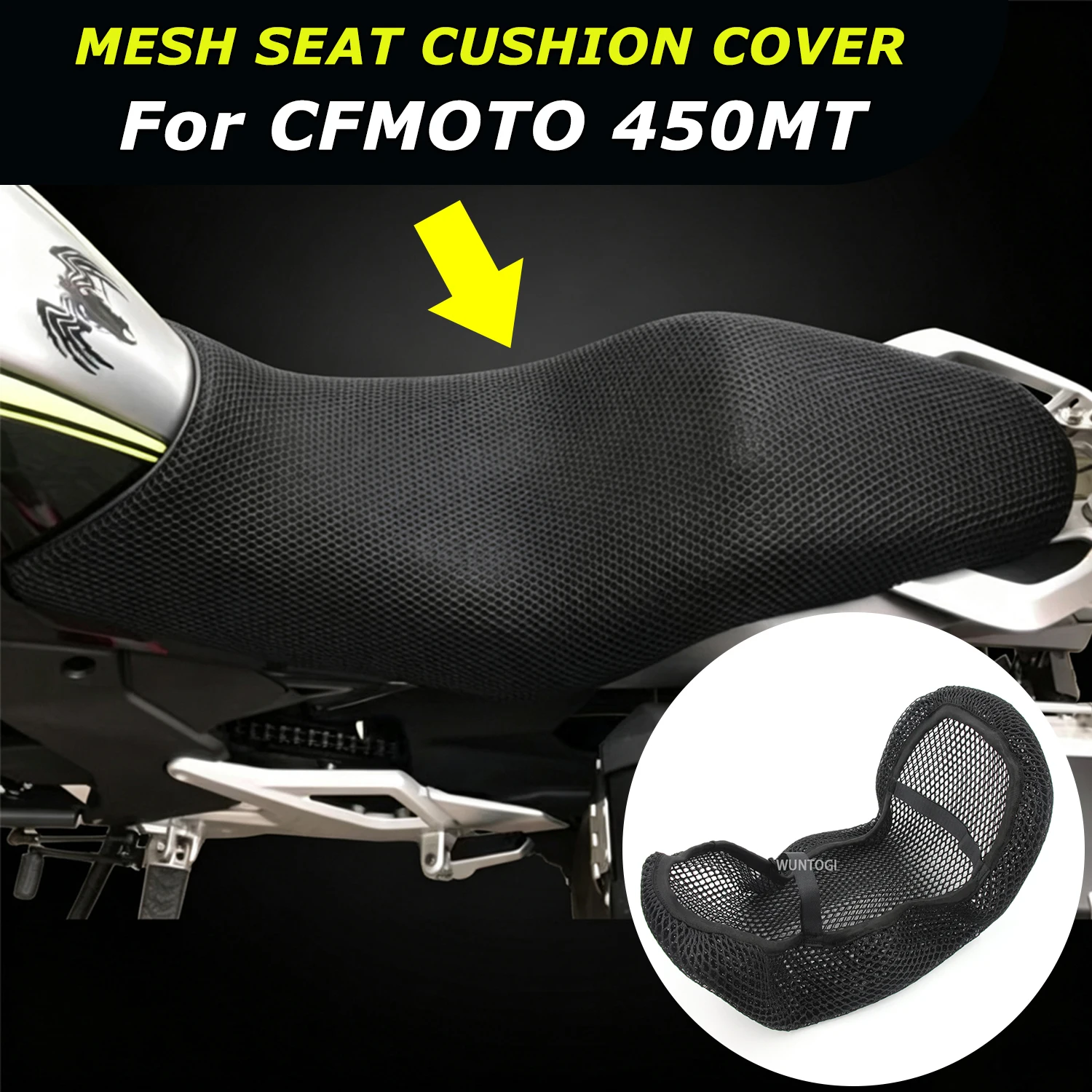 For Cfmoto 450MT 450 MT Seat Cover Motorcycle 3D Airflow Seat Cover 3D Honeycomb Mesh Seat Cover Accessories 450mt 450 mt