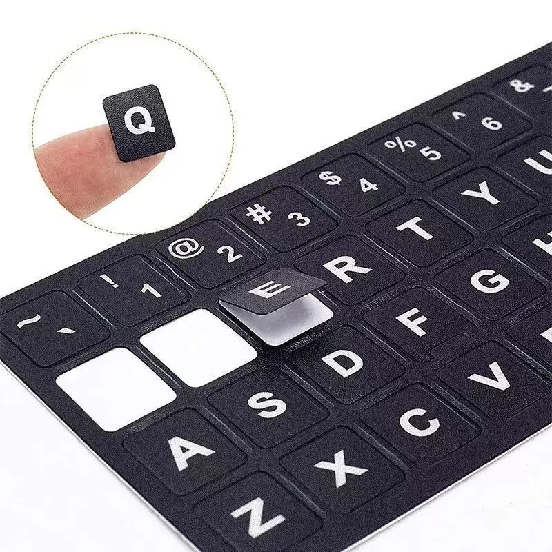 Universal keyboard letter stickers, durable and non fading keycap labels, suitable for keyboards on laptops and desktops