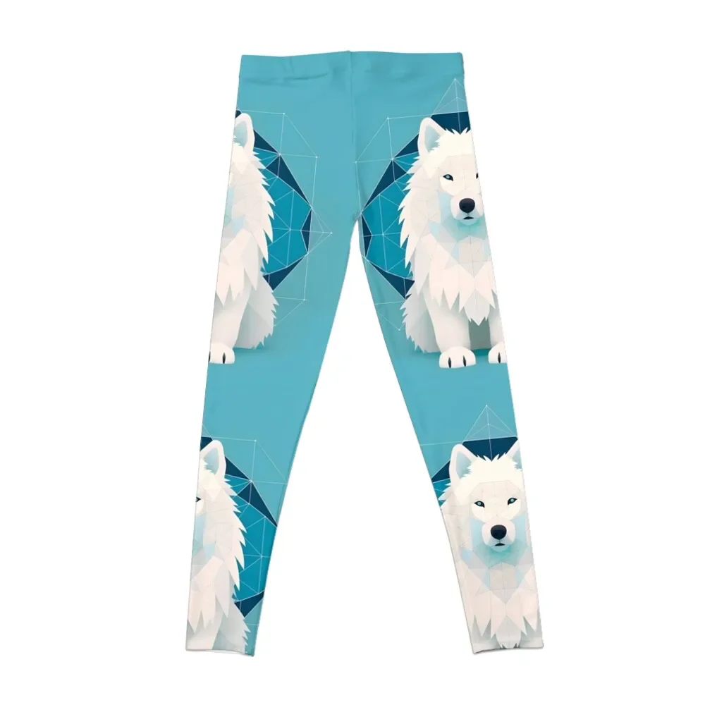 Cute Samoyed Dog Abstract Design For Dog Lovers, Dog Dad and Mom Leggings gym pants fitness set gym Jogger pants Womens Leggings