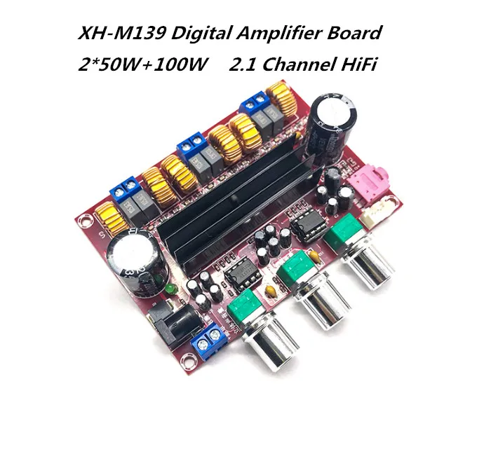 XH-M139 Digital Amplifier Board Kit 2x50W+100W 2.1 Channel HiFi Bass Subwoofer Power Audio Amplifier Module TPA3116D2 Chip