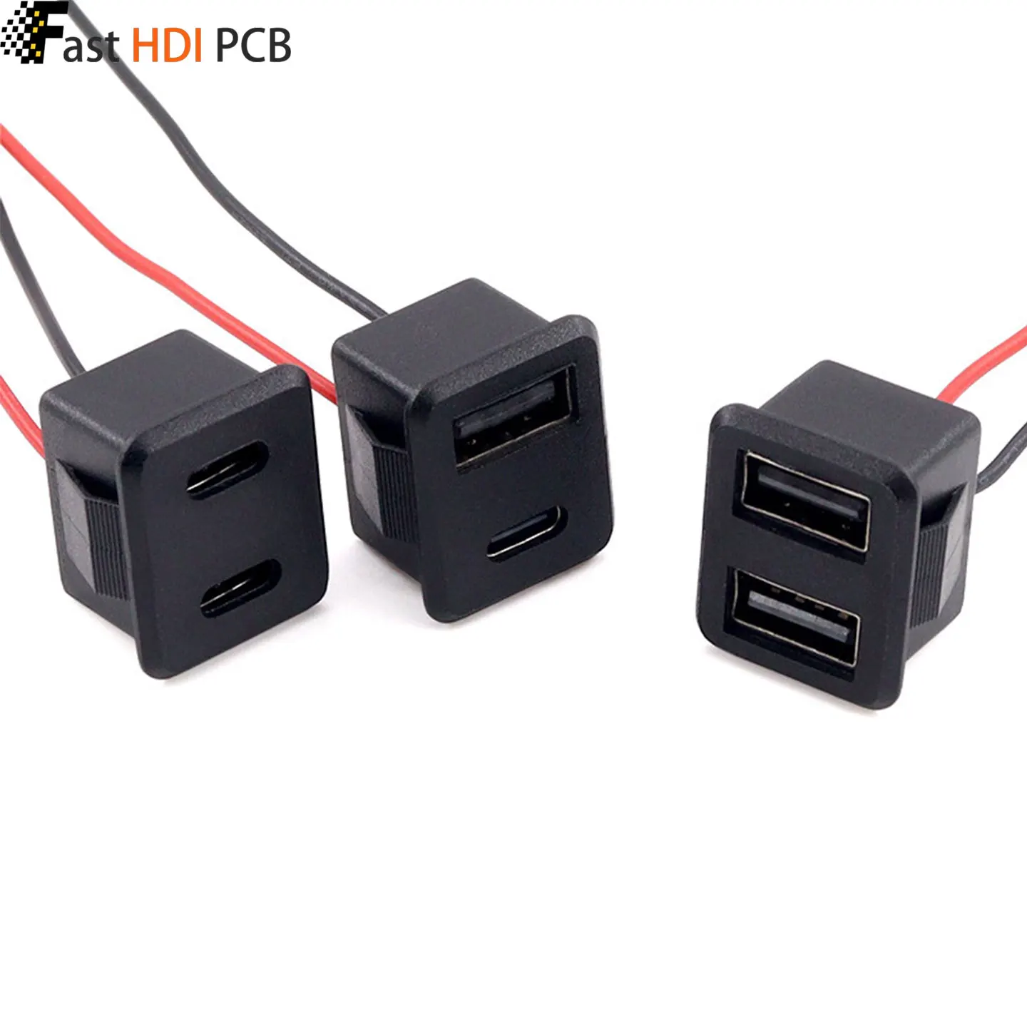 USB2.0 Waterproof Female Socket Solder Type 2P 4P Single/Dual Layer with PH2.0 Cable for Charging Port DIY Lamp Toy 2A – 10/15cm