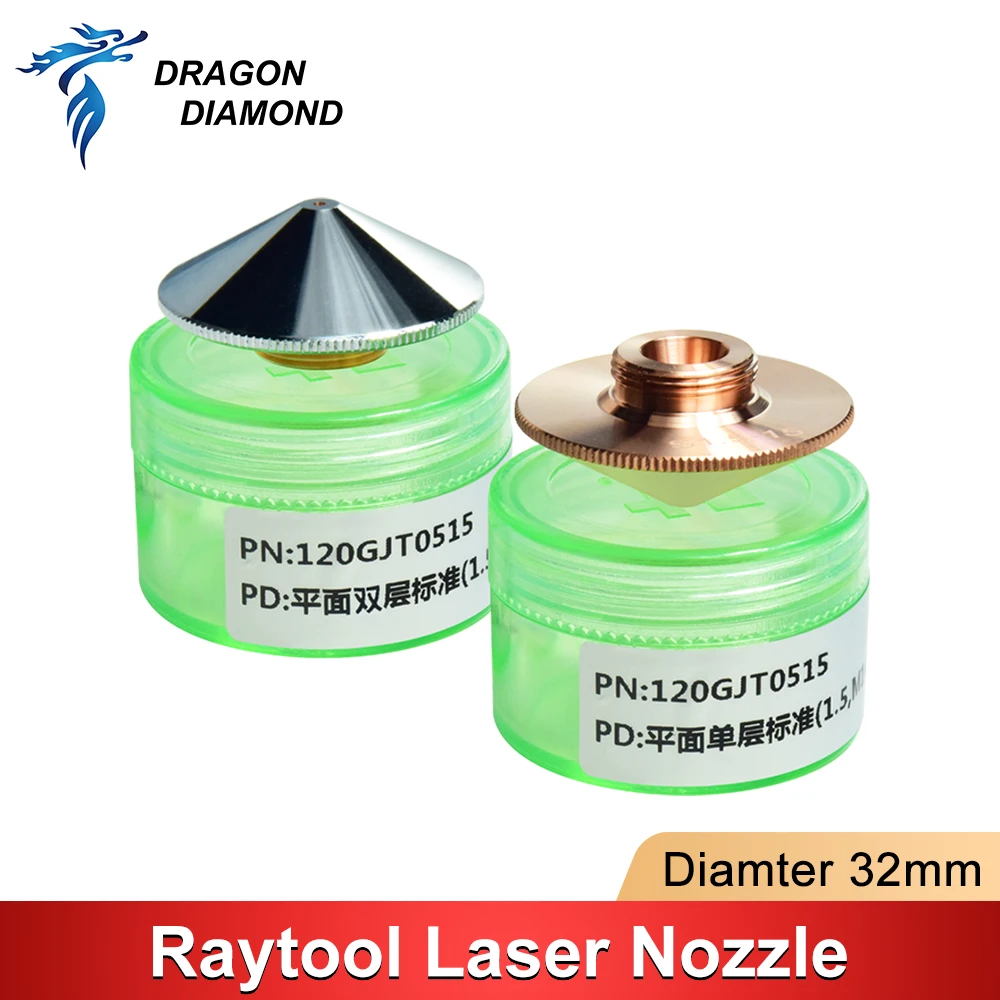 Bico de corte a laser raytools original d32mm camada única dupla camada para bm109 bm110 bt210s cabeça de corte a laser de fibra