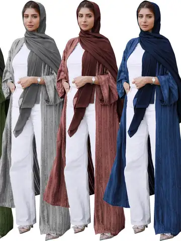 Vestido largo musulmán para mujer, caftán de Ramadán Eid Mubarak, Kimono femenino, Abaya abierta, Dubai, Turquía, Islam, caftán de Pakistán
