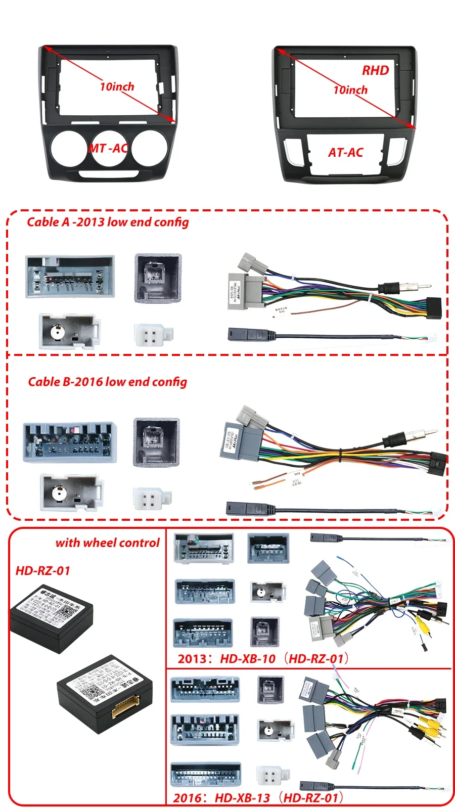 10.1 Inch Radio Fascia Frame Fit For HONDA  CRIDER 2013-2016 Stereo DVD Player Plastic Dashboard Canbus Harnes